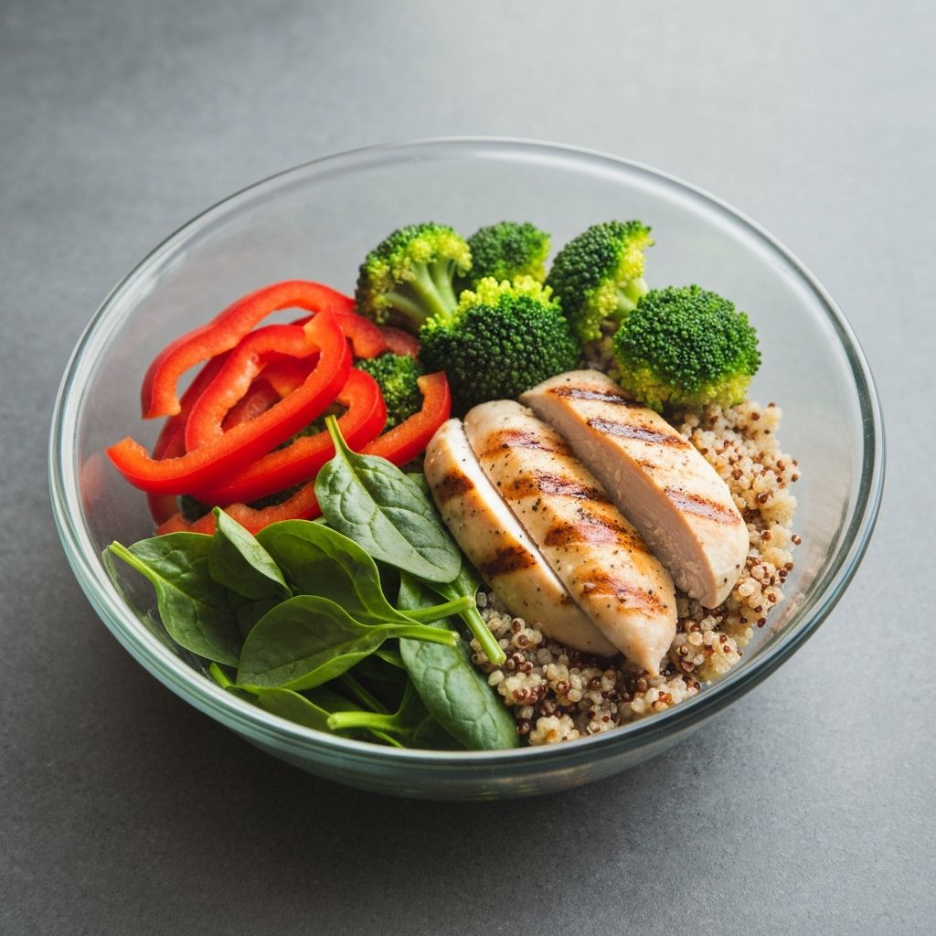 Healthy balanced meal preparation