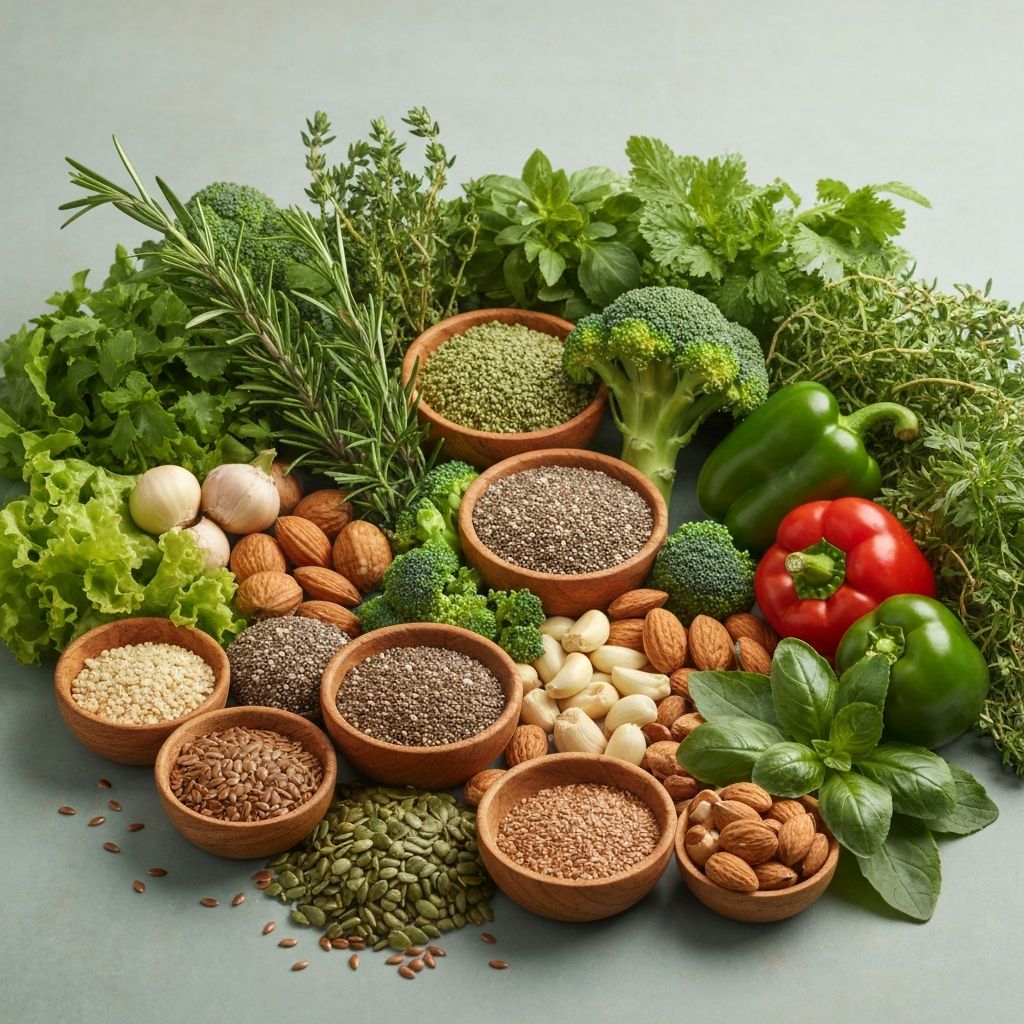 Natural plant-based ingredients and healthy foods